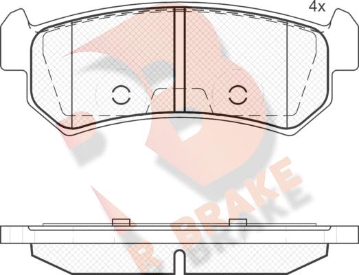 R Brake RB1727 - Kit pastiglie freno, Freno a disco autozon.pro