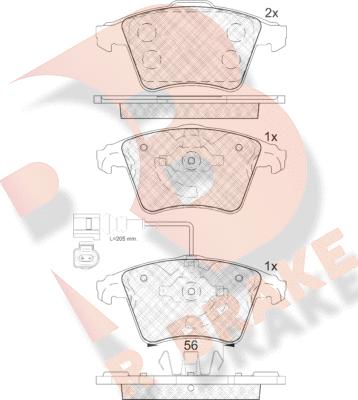 R Brake RB1779 - Kit pastiglie freno, Freno a disco autozon.pro