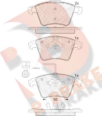 R Brake RB1778 - Kit pastiglie freno, Freno a disco autozon.pro