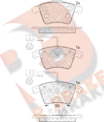 R Brake RB1777 - Kit pastiglie freno, Freno a disco autozon.pro