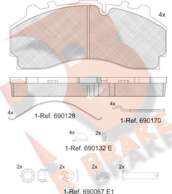 R Brake RB2456-066 - Kit pastiglie freno, Freno a disco autozon.pro