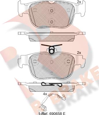 R Brake RB2408 - Kit pastiglie freno, Freno a disco autozon.pro