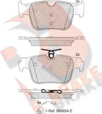 R Brake RB2410 - Kit pastiglie freno, Freno a disco autozon.pro