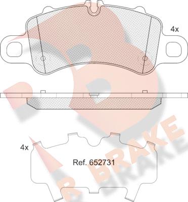 R Brake RB2485 - Kit pastiglie freno, Freno a disco autozon.pro