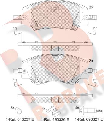 R Brake RB2430 - Kit pastiglie freno, Freno a disco autozon.pro