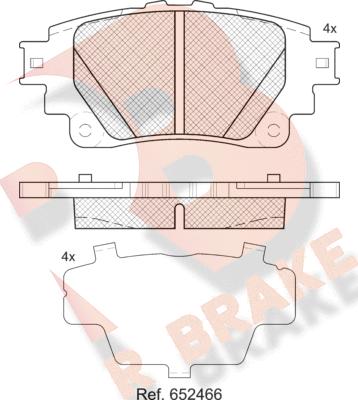 R Brake RB2424 - Kit pastiglie freno, Freno a disco autozon.pro