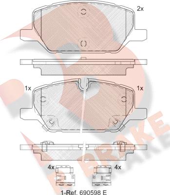 R Brake RB2477 - Kit pastiglie freno, Freno a disco autozon.pro