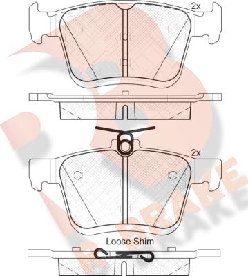 R Brake RB2099 - Kit pastiglie freno, Freno a disco autozon.pro