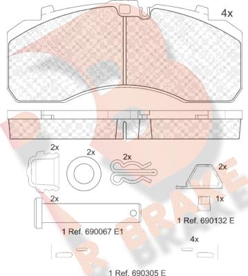 R Brake RB2091-066 - Kit pastiglie freno, Freno a disco autozon.pro