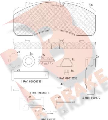 R Brake RB2091-113 - Kit pastiglie freno, Freno a disco autozon.pro