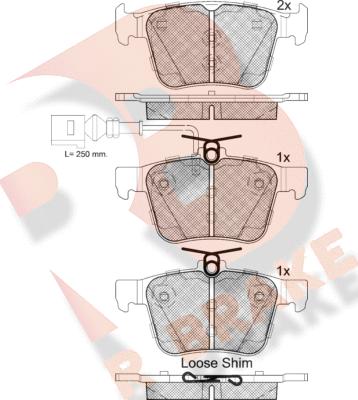 R Brake RB2098-203 - Kit pastiglie freno, Freno a disco autozon.pro