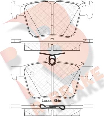 R Brake RB2098 - Kit pastiglie freno, Freno a disco autozon.pro