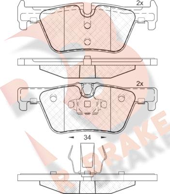 R Brake RB2049 - Kit pastiglie freno, Freno a disco autozon.pro