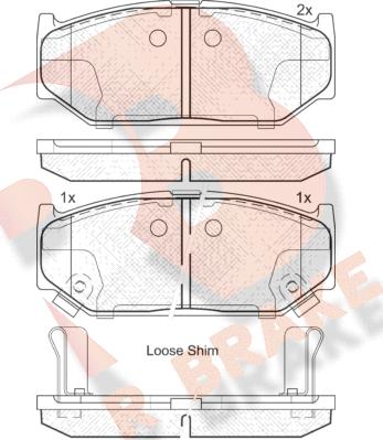 R Brake RB2045 - Kit pastiglie freno, Freno a disco autozon.pro