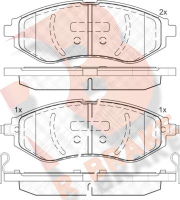 R Brake RB2040 - Kit pastiglie freno, Freno a disco autozon.pro