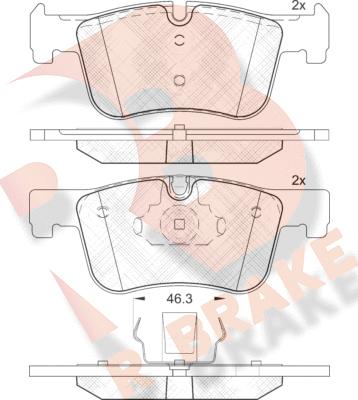 R Brake RB2048 - Kit pastiglie freno, Freno a disco autozon.pro