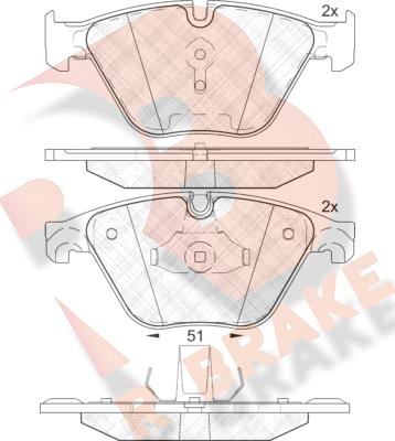 R Brake RB2065 - Kit pastiglie freno, Freno a disco autozon.pro