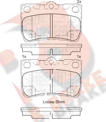 R Brake RB2060 - Kit pastiglie freno, Freno a disco autozon.pro