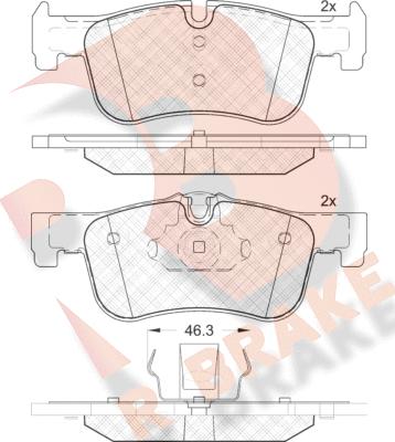 R Brake RB2063 - Kit pastiglie freno, Freno a disco autozon.pro