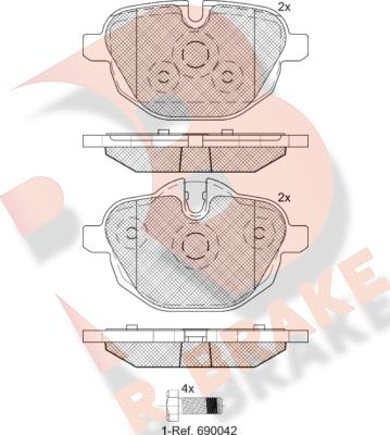 R Brake RB2004 - Kit pastiglie freno, Freno a disco autozon.pro