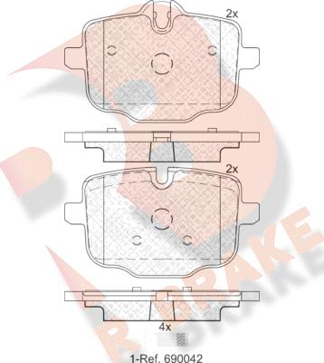 R Brake RB2005-200 - Kit pastiglie freno, Freno a disco autozon.pro