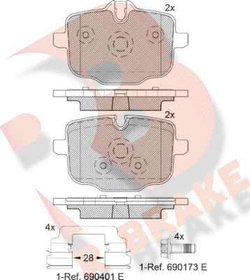 R Brake RB2005-202 - Kit pastiglie freno, Freno a disco autozon.pro