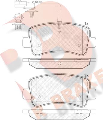 R Brake RB2001 - Kit pastiglie freno, Freno a disco autozon.pro