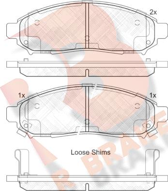 R Brake RB2003-200 - Kit pastiglie freno, Freno a disco autozon.pro