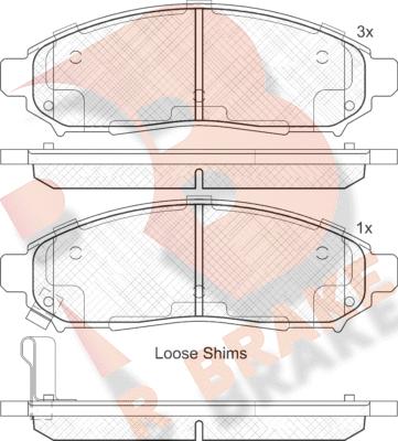 R Brake RB2003 - Kit pastiglie freno, Freno a disco autozon.pro