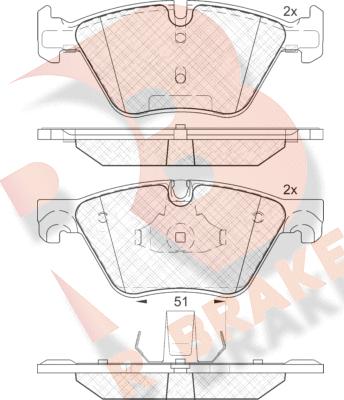 R Brake RB2002 - Kit pastiglie freno, Freno a disco autozon.pro