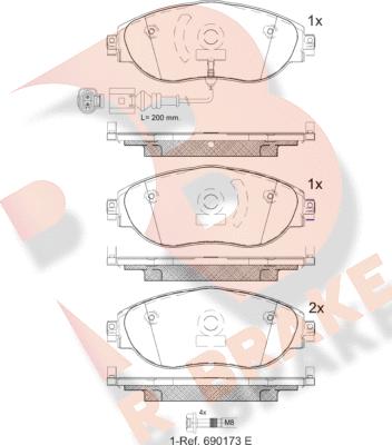 R Brake RB2018-087 - Kit pastiglie freno, Freno a disco autozon.pro