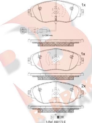 R Brake RB2018 - Kit pastiglie freno, Freno a disco autozon.pro