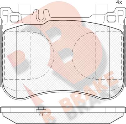 R Brake RB2080 - Kit pastiglie freno, Freno a disco autozon.pro