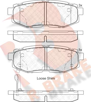 R Brake RB2088 - Kit pastiglie freno, Freno a disco autozon.pro