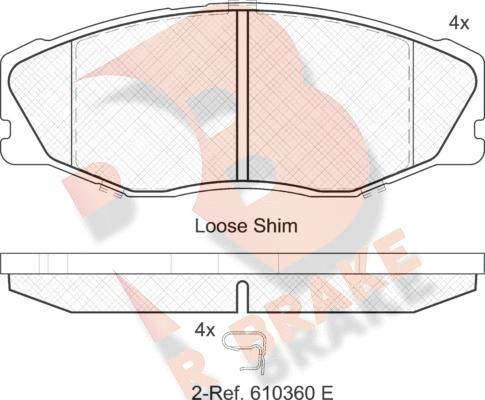 R Brake RB2087 - Kit pastiglie freno, Freno a disco autozon.pro