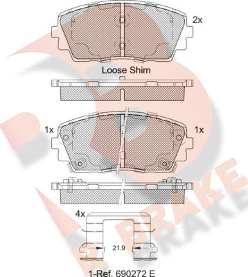 R Brake RB2034-233 - Kit pastiglie freno, Freno a disco autozon.pro