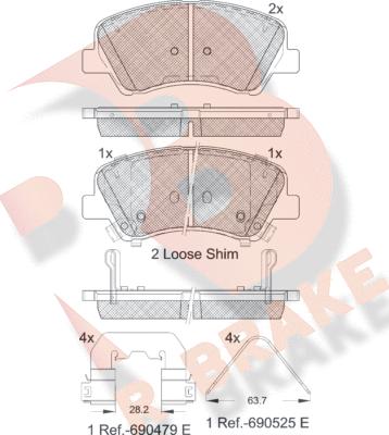 R Brake RB2035-233 - Kit pastiglie freno, Freno a disco autozon.pro