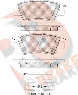 R Brake RB2036-066 - Kit pastiglie freno, Freno a disco autozon.pro