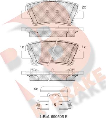 R Brake RB2036-208 - Kit pastiglie freno, Freno a disco autozon.pro