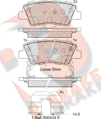 R Brake RB2036-203 - Kit pastiglie freno, Freno a disco autozon.pro