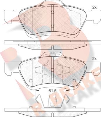 R Brake RB2030 - Kit pastiglie freno, Freno a disco autozon.pro