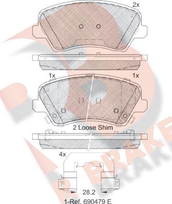 R Brake RB2029-234 - Kit pastiglie freno, Freno a disco autozon.pro