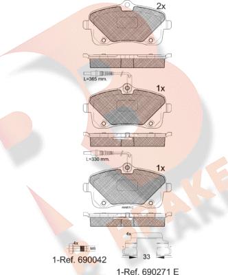 R Brake RB2024 - Kit pastiglie freno, Freno a disco autozon.pro