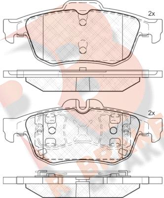 R Brake RB2025 - Kit pastiglie freno, Freno a disco autozon.pro