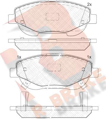 R Brake RB2022 - Kit pastiglie freno, Freno a disco autozon.pro