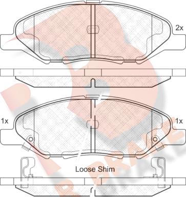 R Brake RB2074 - Kit pastiglie freno, Freno a disco autozon.pro