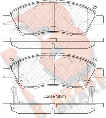 R Brake RB2073 - Kit pastiglie freno, Freno a disco autozon.pro