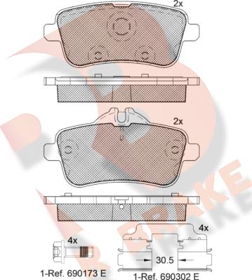 R Brake RB2072-200 - Kit pastiglie freno, Freno a disco autozon.pro