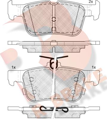 R Brake RB2198-208 - Kit pastiglie freno, Freno a disco autozon.pro