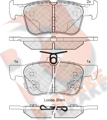 R Brake RB2198-203 - Kit pastiglie freno, Freno a disco autozon.pro